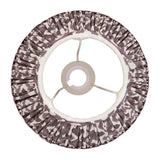 Endon Brenwell 25cm tapered lamp shade in pearl grey with pleated ikat-print faux silk, taped edges, plain inner lining and gimbal fitting, on white.