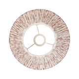 Top-down view of the Endon Brenwell 30cm tapered lamp shade in neutral, showing pleated ikat-print faux silk and a fixed gimbal fitting.