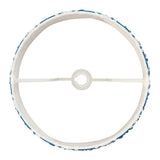Top view of Endon Brenwell 35cm tapered shade in Marlin Blue, showing white inner lining, reversible gimbal fitting and taped edge on white.