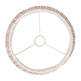 Endon Brenwell 35cm tapered lamp shade shown from above with neutral ikat pleated trim, white inner lining and reversible gimbal, on a white background.
