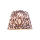 Endon Brenwell 35cm tapered lamp shade in pleated faux silk with pearl grey ikat pattern and taped edges, shown on a plain white background.