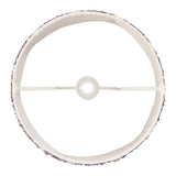 Top-down view of the Endon Brenwell 35cm tapered lamp shade in pearl grey, showing the reversible gimbal fitting and taped inner rim on a white background.