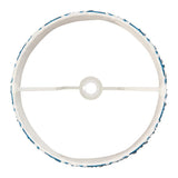Endon Brenwell 40cm tapered lamp shade in marlin blue, viewed from above showing the white inner lining, reversible gimbal fitting and taped edge.