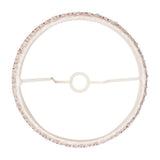 Endon Brenwell 40cm tapered lamp shade in neutral, top view showing the reversible gimbal fitting and ruffled taped edge on a white background.