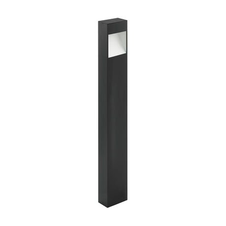 Bresorne LED bollard light, tall square anthracite aluminium post with a white recessed light window near the top, shown on a plain white background.
