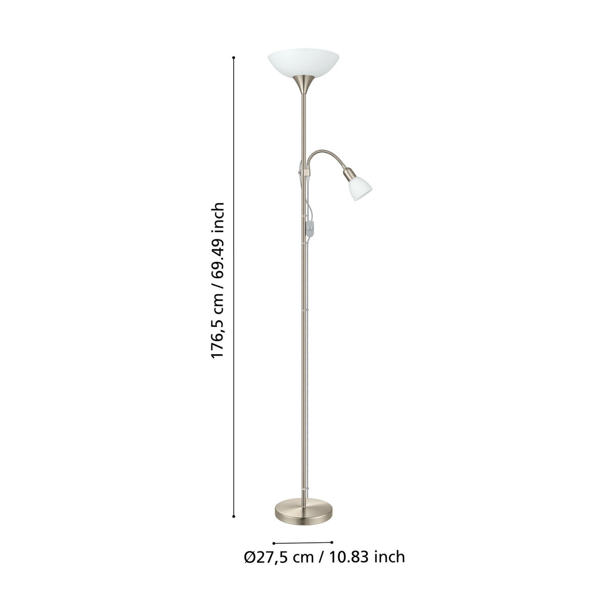 Brilbette Mother and Child Floor Lamp - Satin Nickel