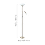 Brilbette Mother and Child Floor Lamp - Satin Nickel