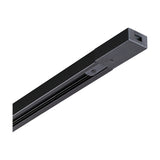 Brillia 3m Surface 1-Phase Lighting Track in black, a slim squared rail with visible connector screws and channel, shown on a plain white background.