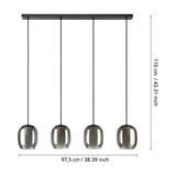 Brolbine Glass Linear Pendant Light - Black