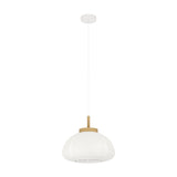 Brosmena Paper Pendant Light 40cm - White & Wood