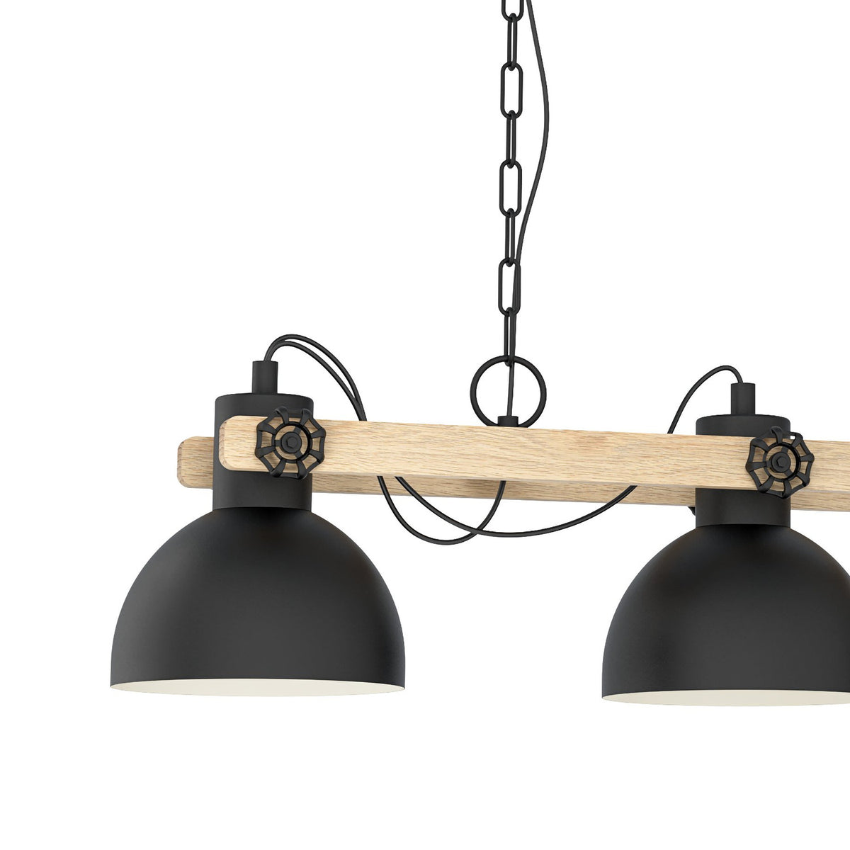 Brosora Linear Pendant Light - Black & Wood