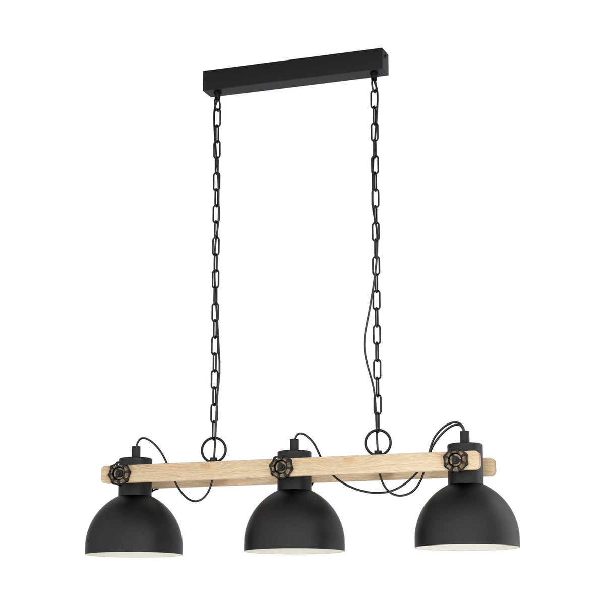 Brosora Linear Pendant Light - Black & Wood