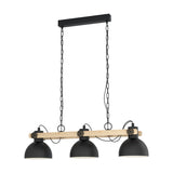 Brosora Linear Pendant Light - Black & Wood