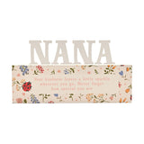 Nana Floral and Ladybird Print MDF Letter Plaque - Cream