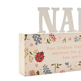 Nana Floral and Ladybird Print MDF Letter Plaque - Cream