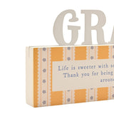 Gran Striped Freestanding MDF Letter Plaque - Cream & Orange