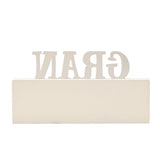Gran Striped Freestanding MDF Letter Plaque - Cream & Orange