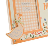 Mum Floral Goose MDF Photo Frame 6 x 4in - Cream & Orange