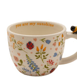You Are My Sunshine Stoneware Mug with Mini Bee - Cream