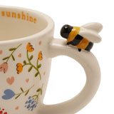 You Are My Sunshine Stoneware Mug with Mini Bee - Cream