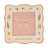 Buttercup & Bloom Ceramic Photo Frame 4 x 4in - Cream & Pink