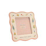 Buttercup & Bloom Ceramic Photo Frame 4 x 4in - Cream & Pink