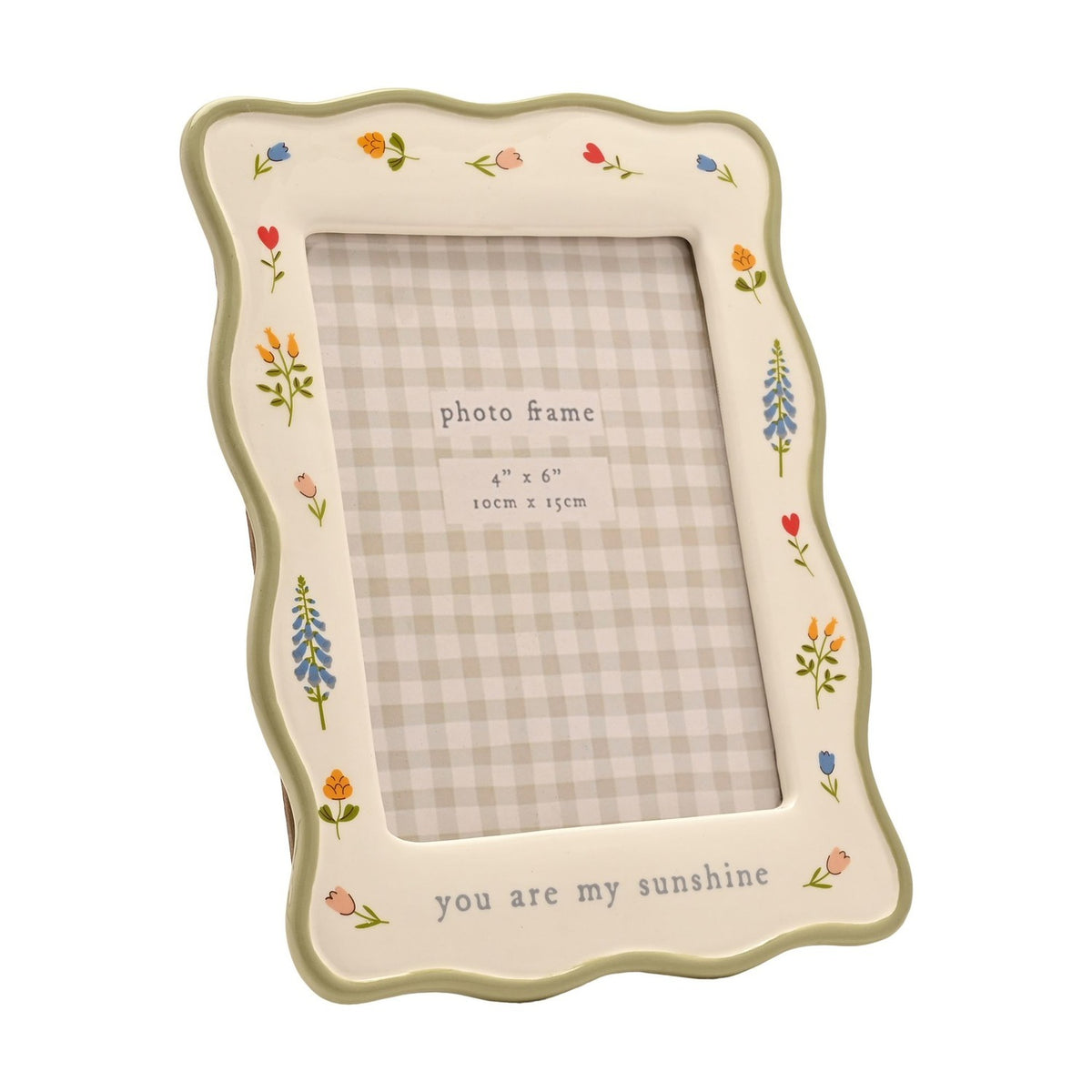 Wavy You Are My Sunshine Ceramic Photo Frame 6 x 4in - Cream