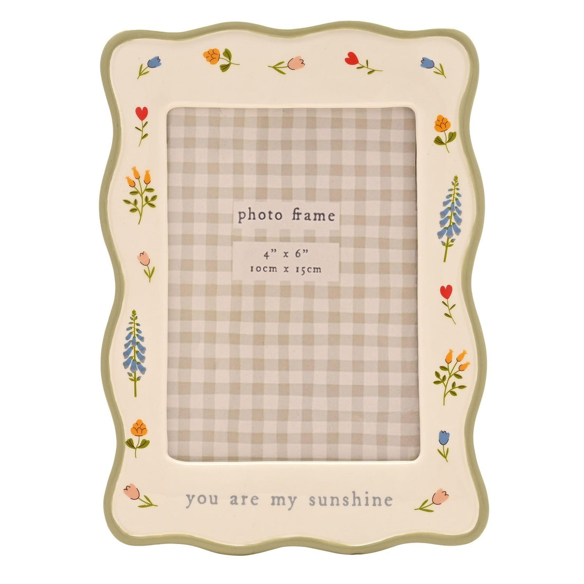 Wavy You Are My Sunshine Ceramic Photo Frame 6 x 4in - Cream