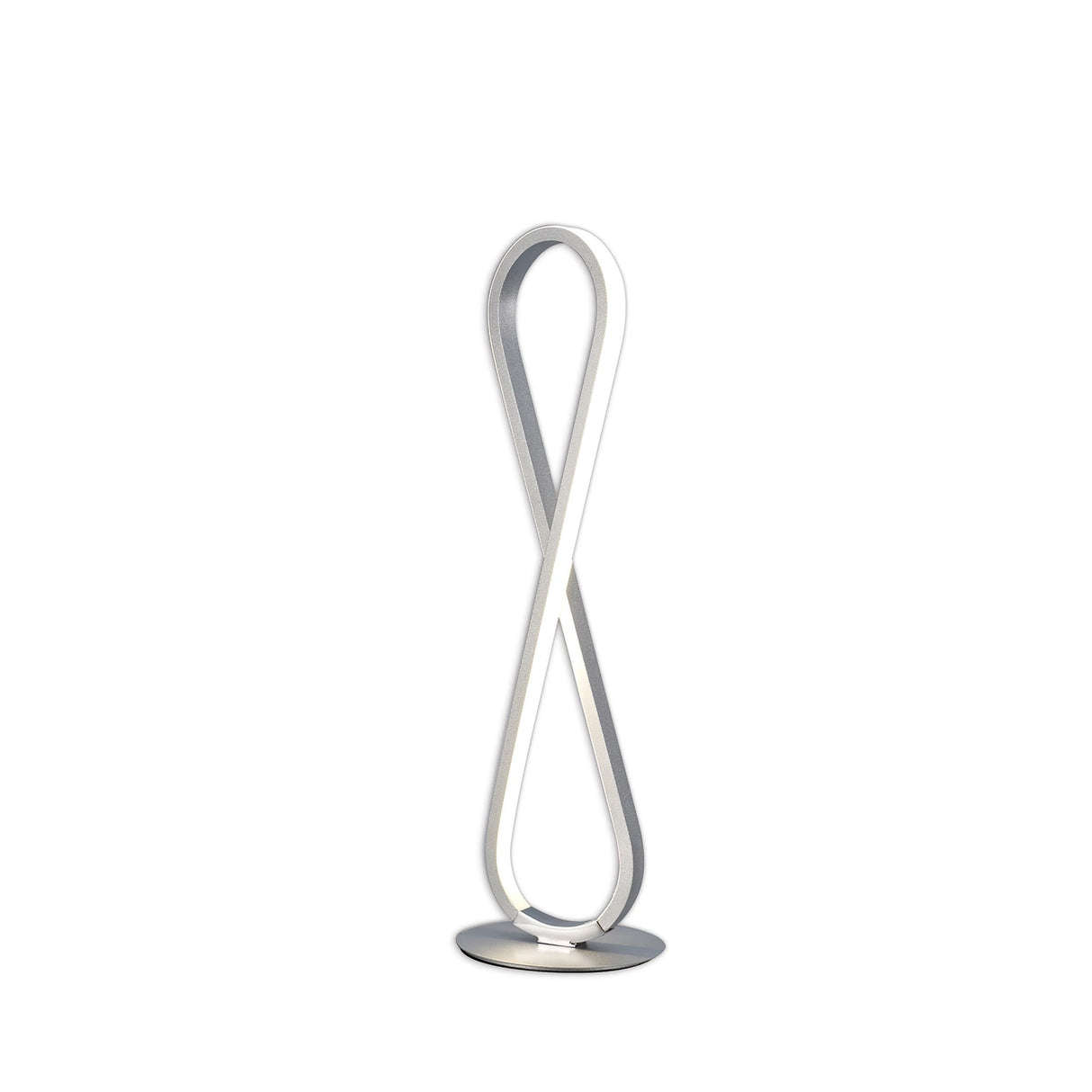 Bucle LED Frosted Acrylic Table Lamp 18W 3000K - Silver/Chrome