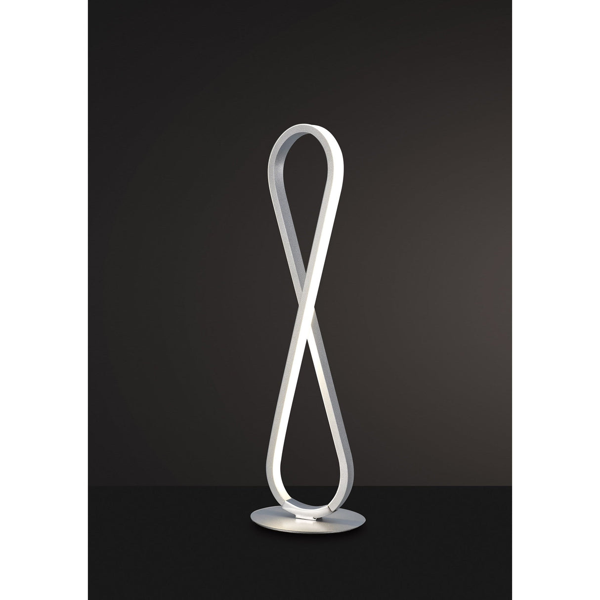 Bucle LED Frosted Acrylic Table Lamp 18W 3000K - Silver/Chrome