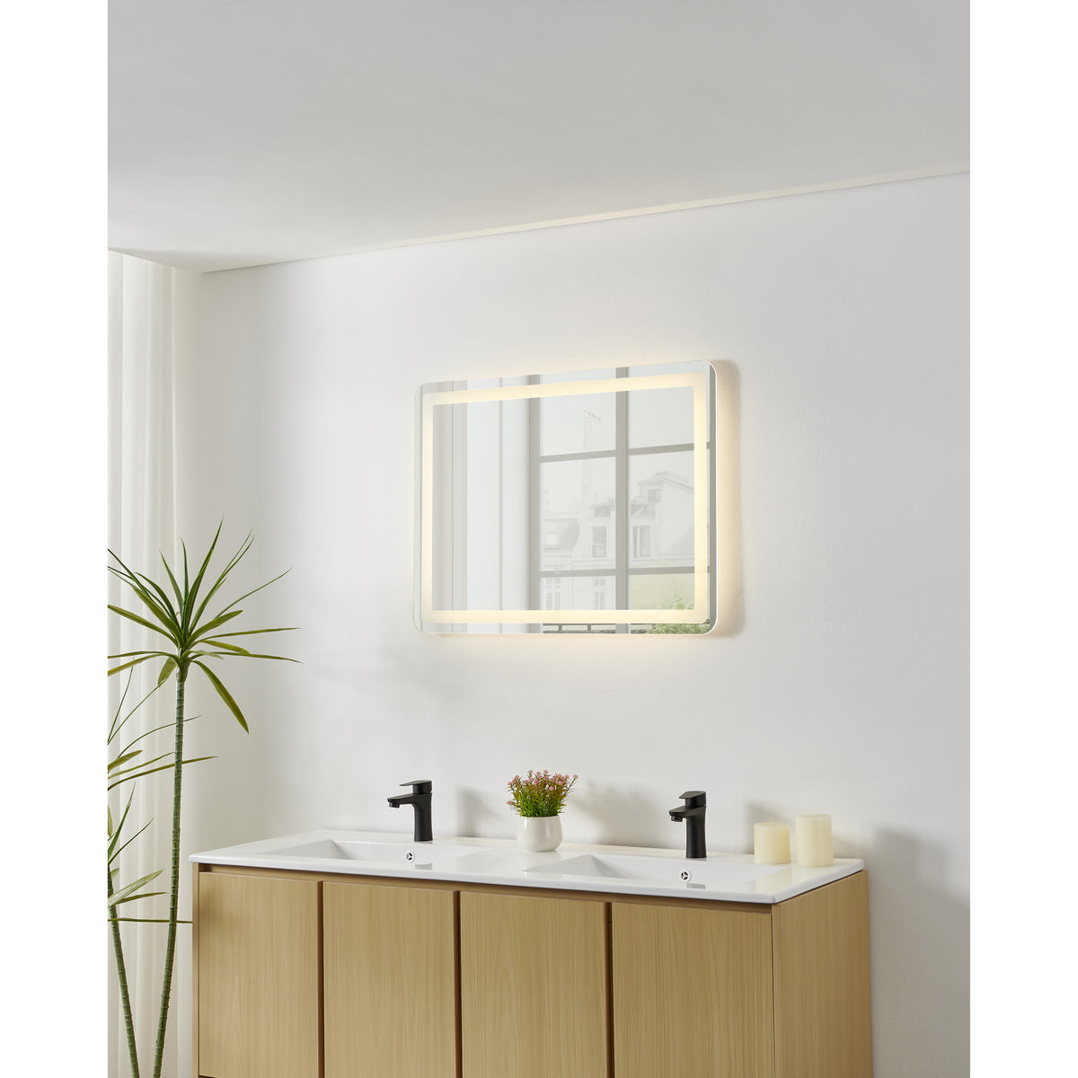 Buenavista 1 LED Bathroom Mirror - Silver