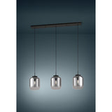 Bulciago Smoked Glass Linear Pendant Light - Black