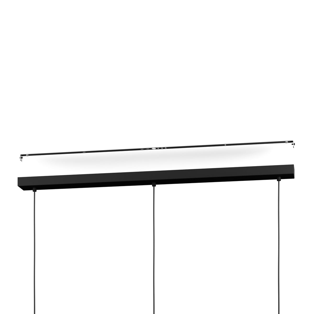 Bulciago Smoked Glass Linear Pendant Light - Black