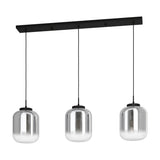 Bulciago Smoked Glass Linear Pendant Light - Black