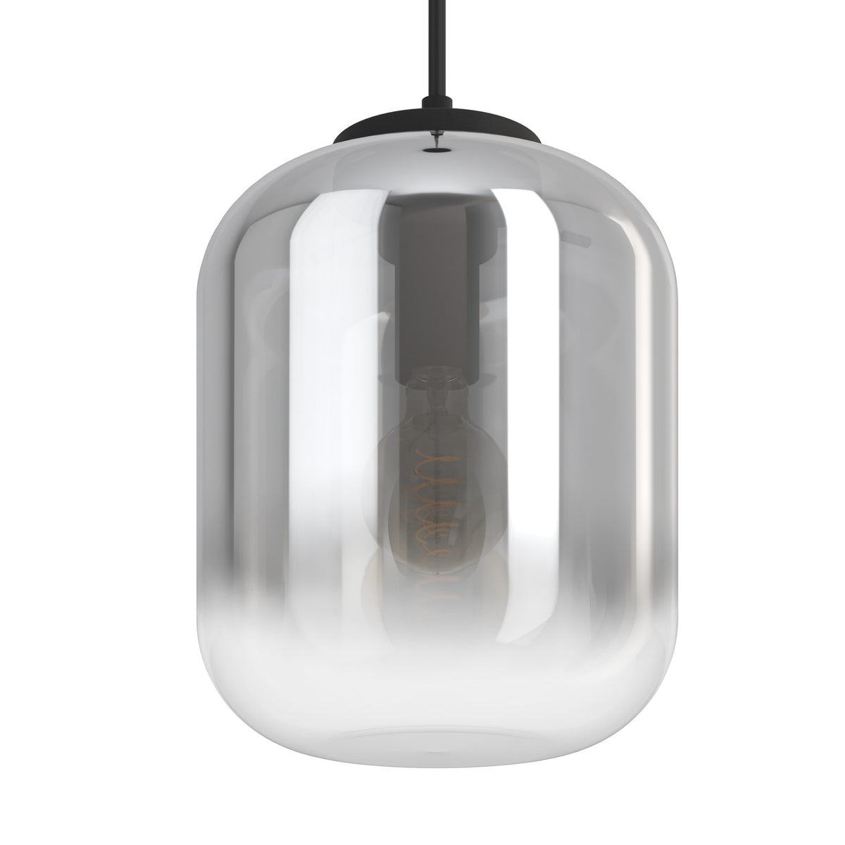 Bulciago Smoked Glass Pendant Light 35cm - Black