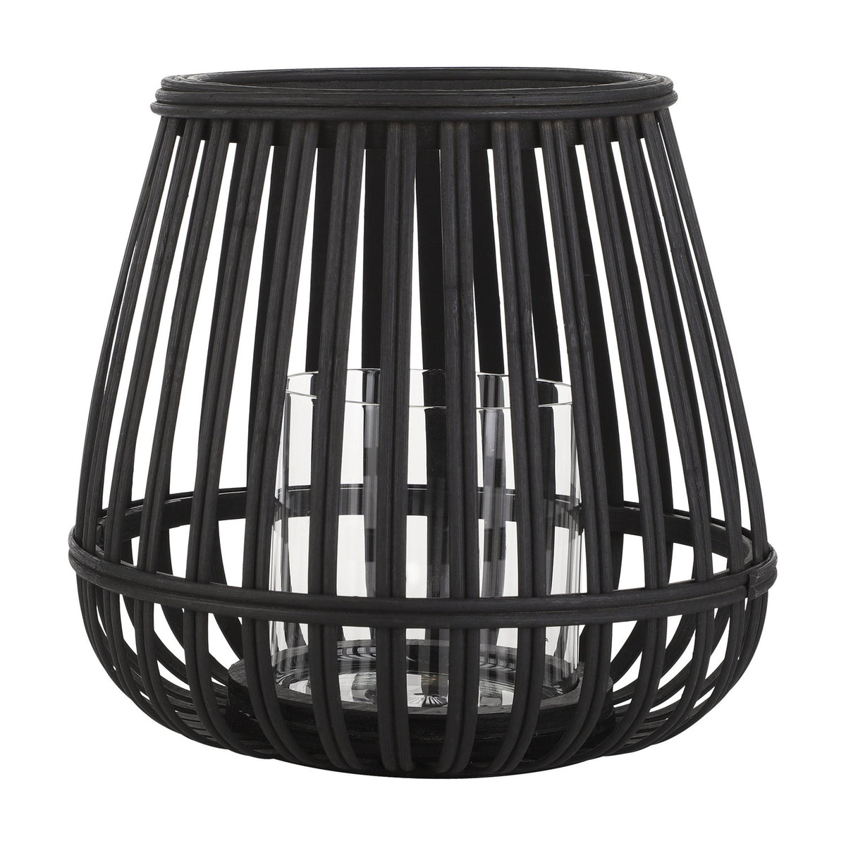 Bunawan Bamboo Candle Lantern - Black
