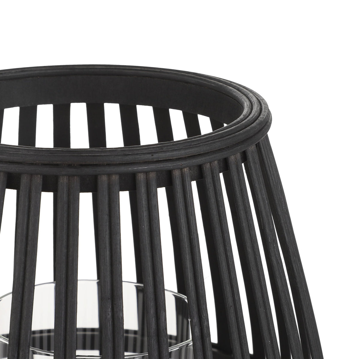 Bunawan Bamboo Candle Lantern - Black