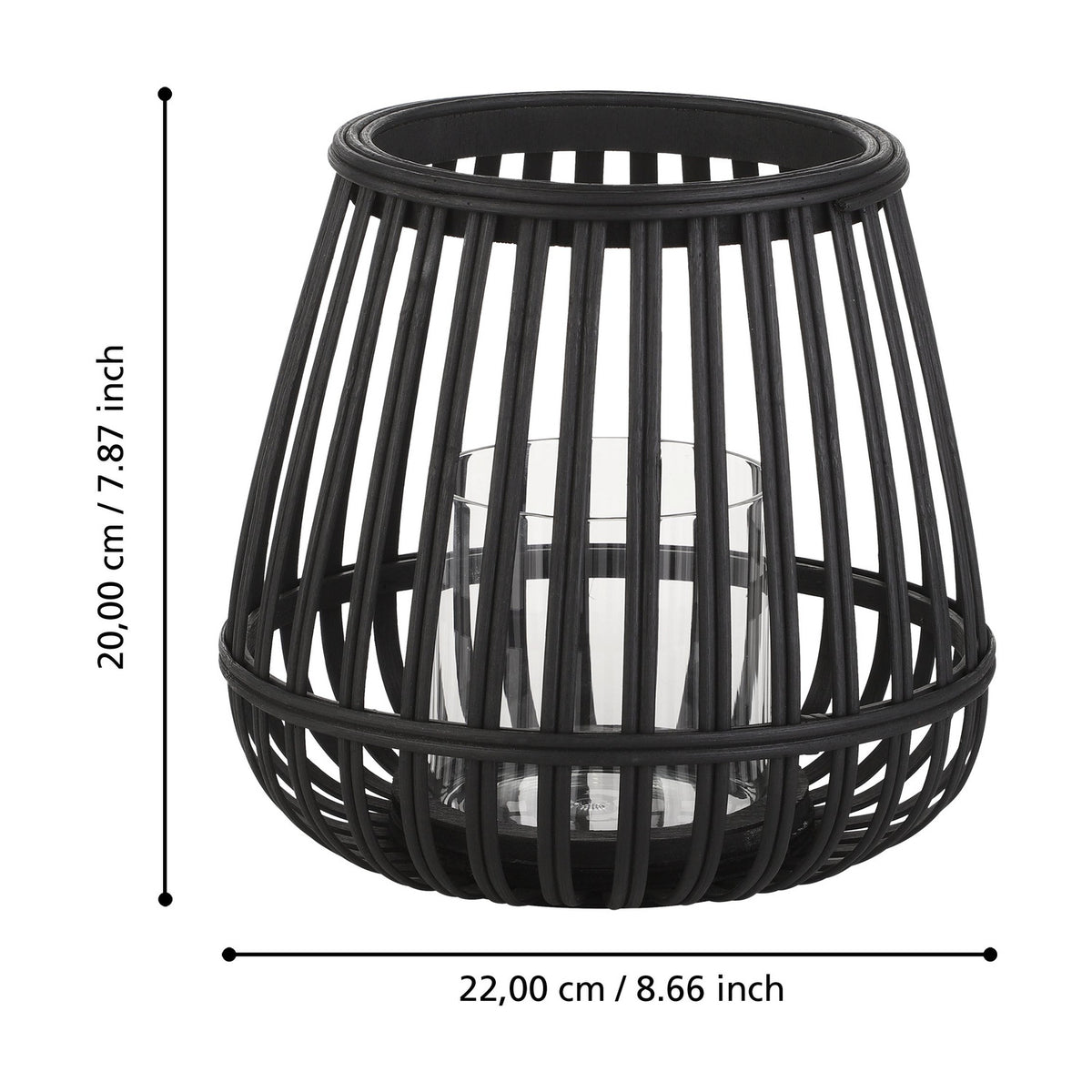 Bunawan Bamboo Candle Lantern - Black
