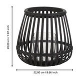 Bunawan Bamboo Candle Lantern - Black