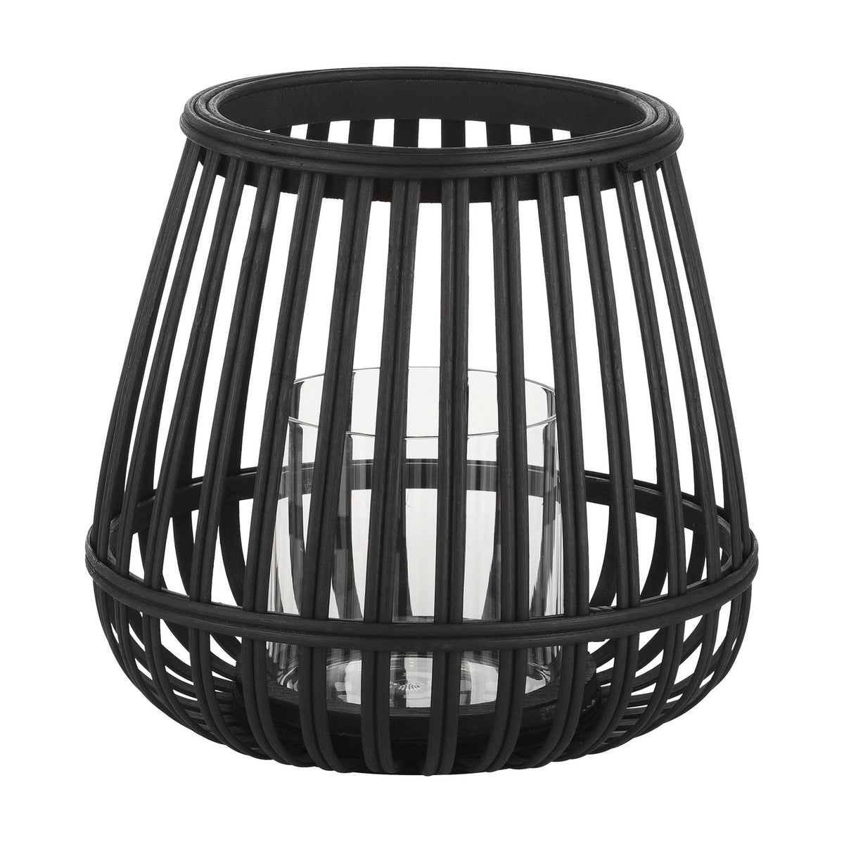 Bunawan Bamboo Candle Lantern - Black
