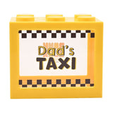 Dad's Taxi Building Block Plastic Money Box with Window - Yellow