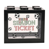 Season Ticket Football Plastic Money Box with Window - Black
