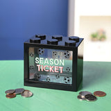 Season Ticket Football Plastic Money Box with Window - Black
