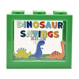 Dinosaur Savings Building Block Plastic Money Box - Green