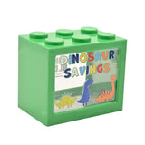 Dinosaur Savings Building Block Plastic Money Box - Green