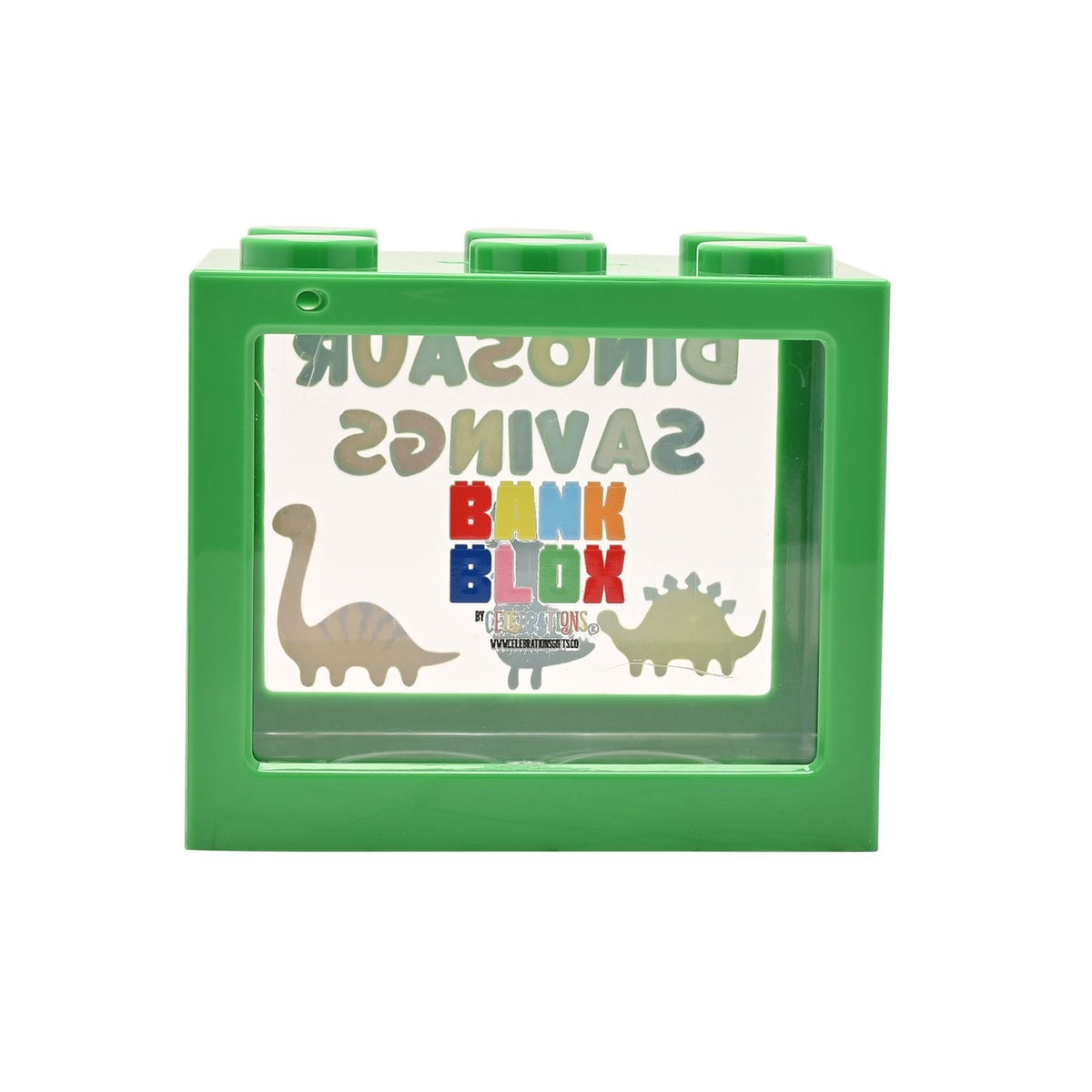 Dinosaur Savings Building Block Plastic Money Box - Green