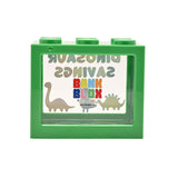 Dinosaur Savings Building Block Plastic Money Box - Green