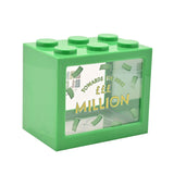 First £££ Million Building Block Plastic Money Box - Green