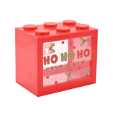 Ho Ho Ho Building Block Plastic Money Box with Window - Red