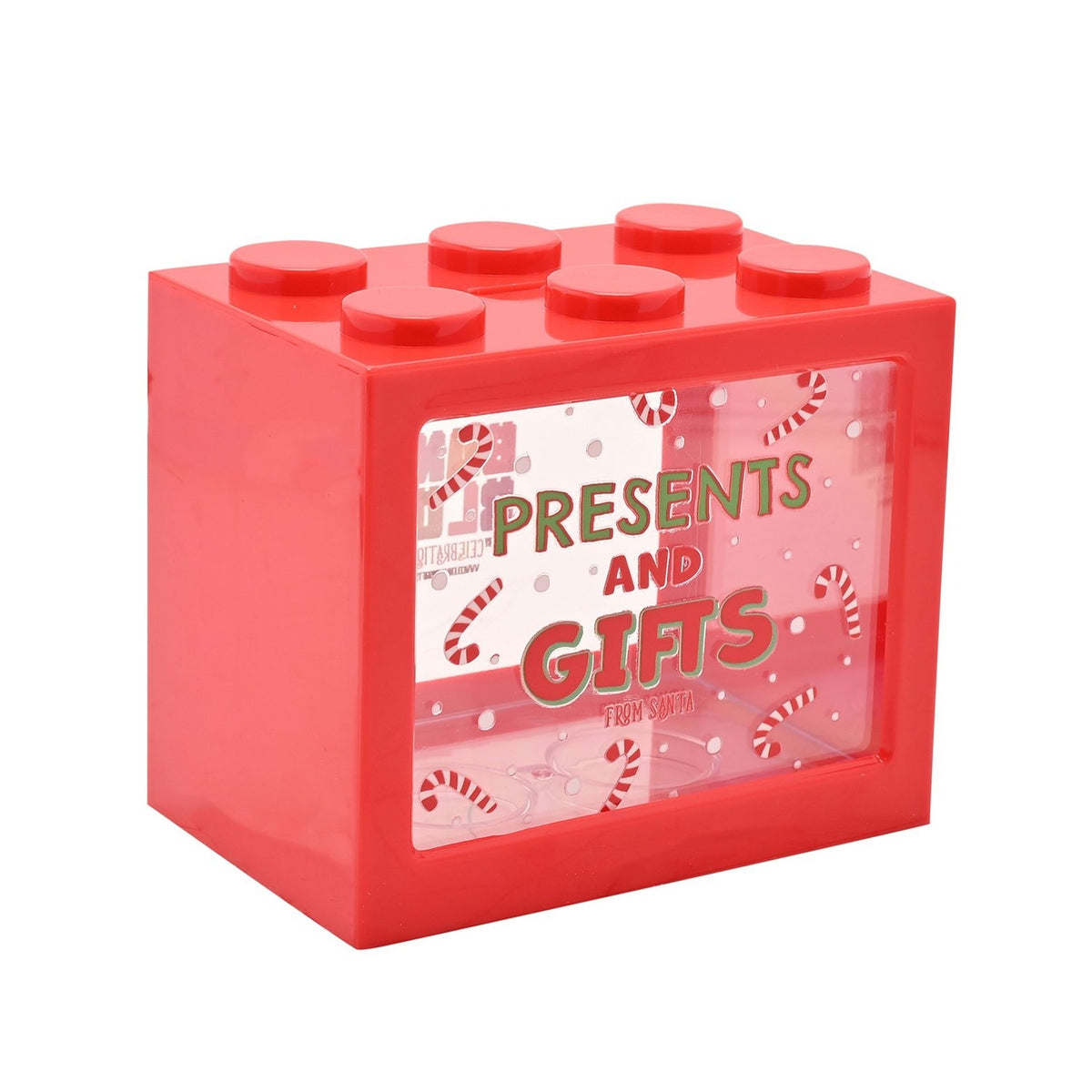 Presents and Gifts Building Block Plastic Money Box - Red